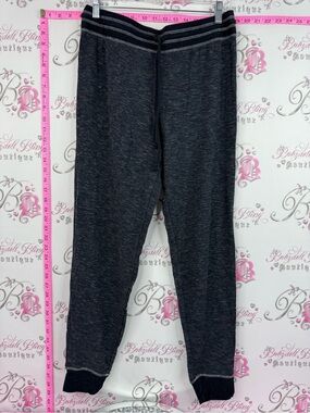 Black bow pants Charcoal Heather Jogger Pants with Striped Waistband